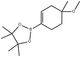 2-(4-methoxy-4-methylcyclohex-1-en-1-yl)-4,4,5,5-tetramethyl-1,3,2-dioxaborolane Struktur