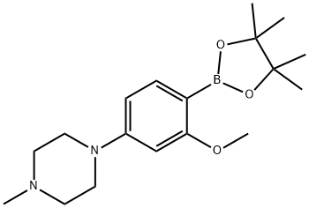 2-Methoxy-4-(N-methylpiperazin-1-yl)phenylboronic acid pinacol ester Struktur