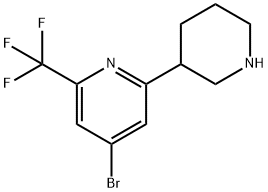 4-Bromo-2-trifluoromethyl-6-(piperidin-3-yl)pyridine Struktur