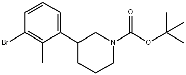 2-Methyl-3-(N-Boc-piperidin-3-yl)bromobenzene Struktur