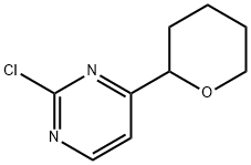 2-chloro-4-(tetrahydro-2H-pyran-2-yl)pyrimidine Struktur