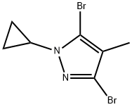 3,5-Dibromo-4-methyl-1-(cyclopropyl)-1H-pyrazole Struktur