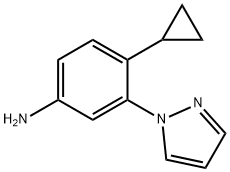 4-Cyclopropyl-3-(1H-pyrazol-1-yl)aniline Struktur