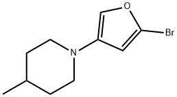 2-Bromo-4-(4-methylpiperidin-1-yl)furan Struktur