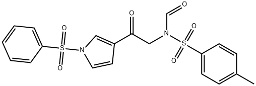 N-[(4-methylphenyl)sulfonyl]-N-{2-oxo-2-[1-(phenylsulfonyl)-1H-pyrrol-3-yl]ethyl}formamide Struktur