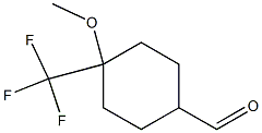 4-methoxy-4-(trifluoromethyl)cyclohexane-1-carbaldehyde Struktur