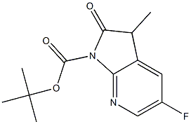 tert-butyl 5-fluoro-3-methyl-2-oxo-2,3-dihydro-1H-pyrrolo[2,3-b]pyridine-1-carboxylate Struktur