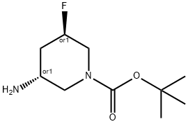 TERT-BUTYL TRANS-3-AMINO-5-FLUOROPIPERIDINE-1-CARBOXYLATE Struktur