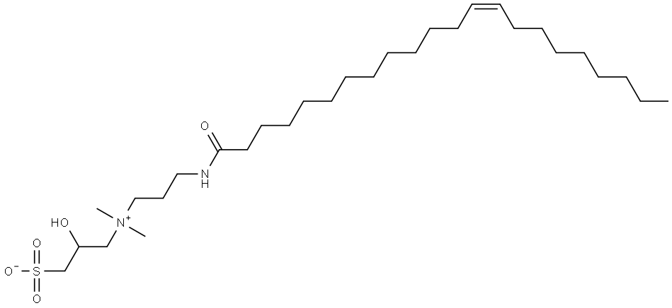 1-Propanaminium,2-hydroxy-N,N-dimethyl-N-[3-[[(13Z)-1-oxo-13-docosen-1-yl]amino]propyl]-3-sulfo-,innersalt Struktur