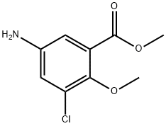 5-Amino-3-chloro-2-methoxy-benzoic acid methyl ester Struktur