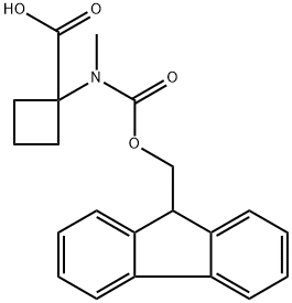 1-[9H-fluoren-9-ylmethoxycarbonyl(methyl)amino]cyclobutane-1-carboxylic acid Struktur