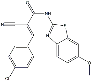 3-(4-chlorophenyl)-2-cyano-N-(6-methoxy-1,3-benzothiazol-2-yl)acrylamide Struktur