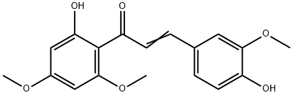 2-Propen-1-one, 1-(2-hydroxy-4,6-dimethoxyphenyl)-3-(4-hydroxy-3-methoxyphenyl)- Struktur