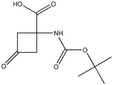 1-{[(tert-butoxy)carbonyl]amino}-3-oxocyclobutane-1-carboxylic acid Struktur