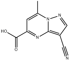 3-cyano-7-methylpyrazolo[1,5-a]pyrimidine-5-carboxylic acid Struktur