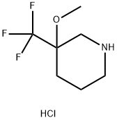 3-methoxy-3-(trifluoromethyl)piperidine hydrochloride Struktur