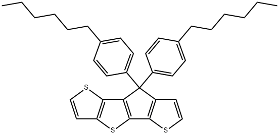 8,8-bis(4-hexylphenyl)-8H-Thieno[3,2-b]thieno[2',3':3,4]cyclopenta[1,2-d]thiophene Struktur