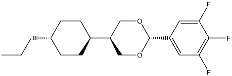 5-(trans-4-propylcyclohexyl)-2-trans-(3,4,5-trifluorophenyl)-1,3-dioxane Struktur