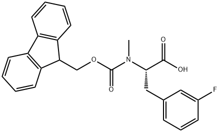 Fmoc-3-fluoro-N-methyl-L-phenylalanine Struktur