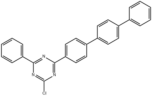 2-([1,1':4',1''-terphenyl]-4-yl)-4-chloro-6-phenyl-1,3,5-triazine Struktur