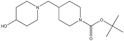 tert-butyl 4-((4-hydroxypiperidin-1-yl)methyl)piperidine-1-carboxylate Struktur