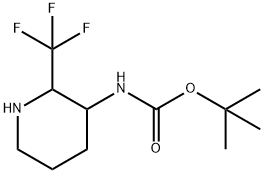 tert-Butyl (2-(trifluoromethyl)piperidin-3-yl)carbamate Struktur