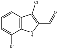 7-bromo-3-chloro-1H-indole-2-carbaldehyde Struktur