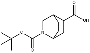 2-[(tert-butoxy)carbonyl]-2-azabicyclo[2.2.2]octane-5-carboxylic acid Struktur