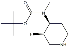 tert-butyl ((3R,4S)-3-fluoropiperidin-4-yl)(methyl)carbamate Struktur