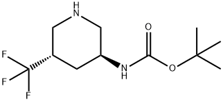 tert-butyl ((3S,5S)-5-(trifluoromethyl)piperidin-3-yl)carbamate Struktur