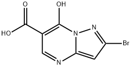 2-bromo-7-hydroxypyrazolo[1,5-a]pyrimidine-6-carboxylic acid Struktur