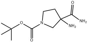 tert-butyl 3-amino-3-carbamoylpyrrolidine-1-carboxylate Struktur