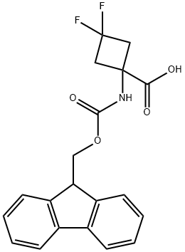 1-([(9H-Fluoren-9-ylmethoxy)carbonyl]amino)-3,3-difluorocyclobutane-1-carboxylic acid Struktur