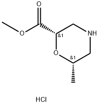 methyl (2S,6S)-6-methylmorpholine-2-carboxylate hydrochloride Struktur