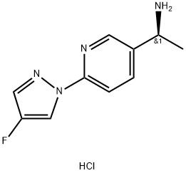 (S)-1-(6-(4-Fluoro-1H-pyrazol-1-yl)pyridin-3-yl)ethanamine dihydrochloride Struktur