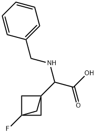 2-(Benzylamino)-2-(3-fluorobicyclo[1.1.1]pentan-1-yl)acetic acid Struktur