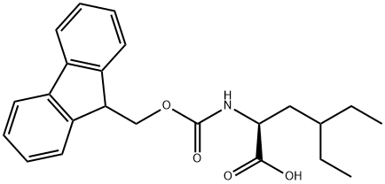 (2S)-4-ethyl-2-({[(9H-fluoren-9-yl)methoxy]carbonyl}amino)hexanoic acid Struktur