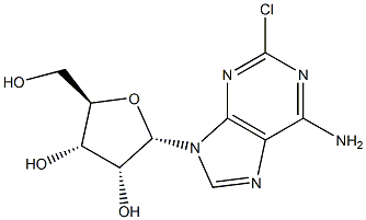 (2S,3R,4S,5R)-2-(6-Amino-2-chloro-9H-purin-9-yl)-5-(hydroxymethyl)tetrahydrofuran-3,4-diol Struktur