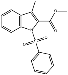 methyl 1-(benzenesulfonyl)-3-methyl-1H-indole-2-carboxylate Struktur