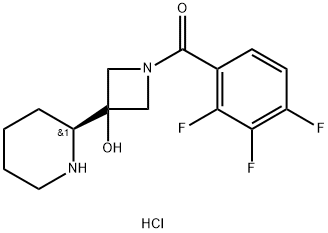 (S)-(3-hydroxy-3-(piperidin-2-yl)azetidin-1-yl)(2,3,4-trifluorophenyl)methanone HCL Struktur