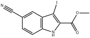 methyl 5-cyano-3-iodo-1H-indole-2-carboxylate Struktur