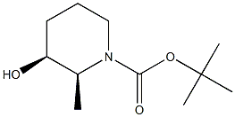 tert-butyl (2S,3S)-3-hydroxy-2-methylpiperidine-1-carboxylate Struktur