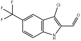 3-chloro-5-(trifluoromethyl)-1H-indole-2-carbaldehyde Struktur