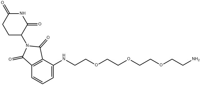 4-((2-(2-(2-(2-aminoethoxy)ethoxy)ethoxy)ethyl)amino)-2-(2,6-dioxopiperidin-3-yl)isoindoline-1,3-dione Struktur