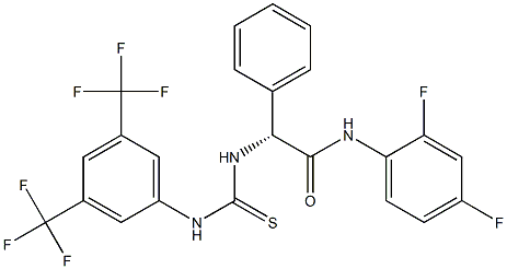 (2R)-2-({[3,5-bis(trifluoromethyl)phenyl]carbamothioyl}amino)-N-(2,4-difluorophenyl)-2-phenylacetamide Struktur