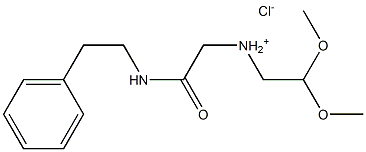 2,2-dimethoxy-N-{2-oxo-2-[(2-phenylethyl)amino]ethyl}ethanaminium chloride Struktur