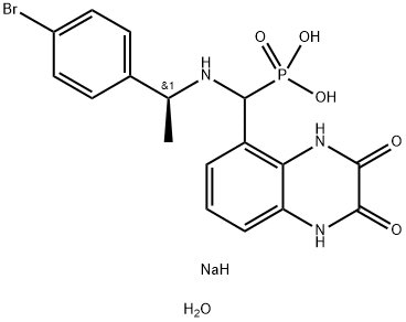 [[[(1S)-1-(4-Bromophenyl)ethyl]amino](1,2,3,4-tetrahydro-2,3-dioxo-5-quinoxalinyl)methyl] phosphonic acid tetrasodium salt Structure