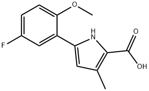 5-(5-Fluoro-2-methoxyphenyl)-3-methyl-1H-pyrrole-2-carboxylic acid Struktur