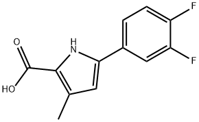 5-(3,4-Difluorophenyl)-3-methyl-1H-pyrrole-2-carboxylic acid Struktur