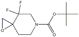 tert-butyl 4,4-difluoro-1-oxa-6-azaspiro[2.5]octane-6-carboxylate Struktur